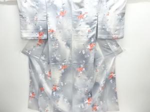 線描きに花模様小紋着物